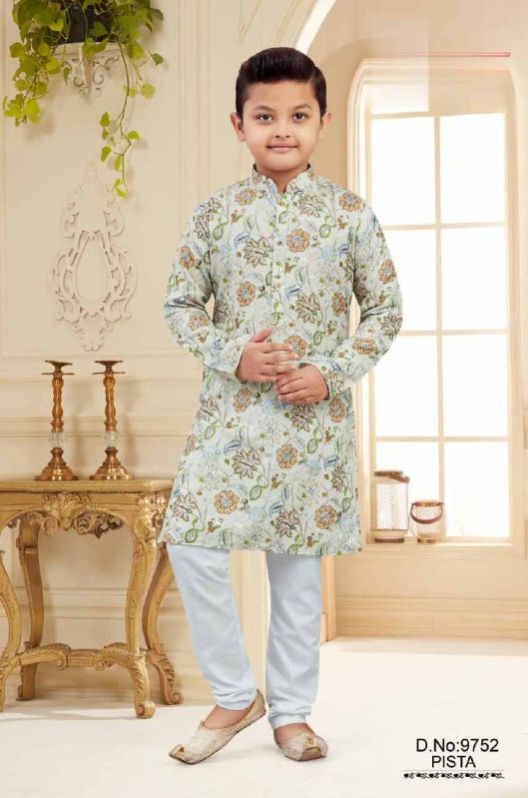 0-5 Years Boys Pista Kurta Pajama Set