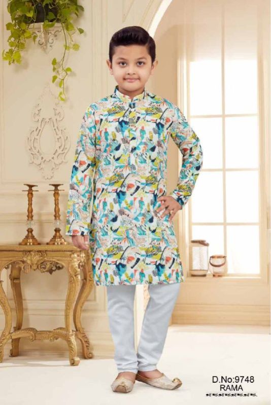 0-5 Years Boys Rama Kurta Pajama Set