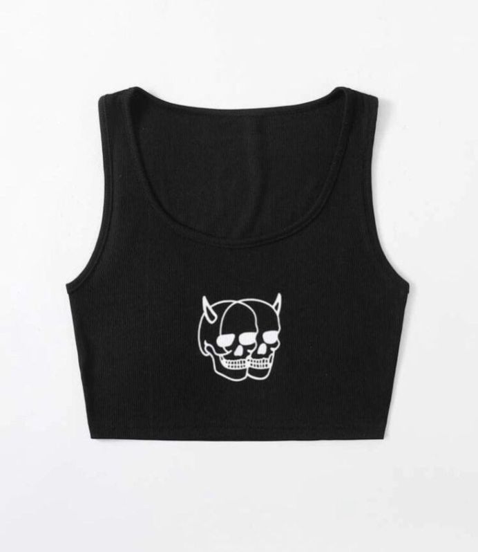 Ladies Black Crop Top