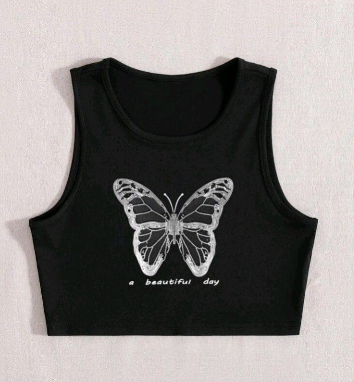 Ladies Black Crop Top