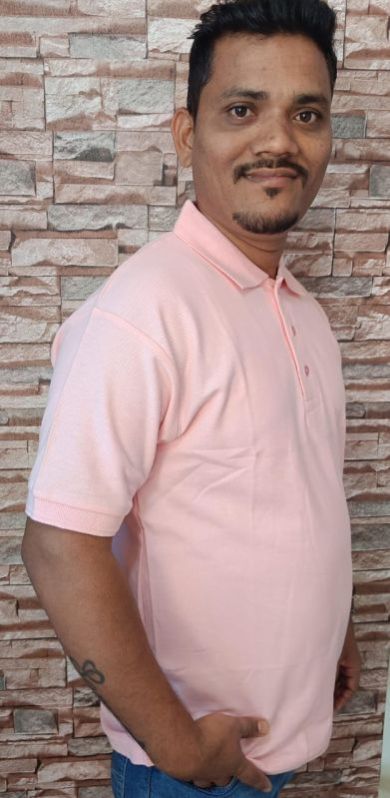 Mens Pink Polo T-shirt