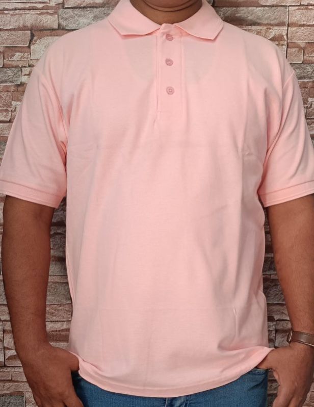 Mens Pink Polo T-shirt