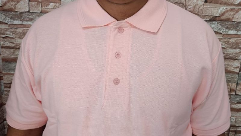 Mens Pink Polo T-shirt