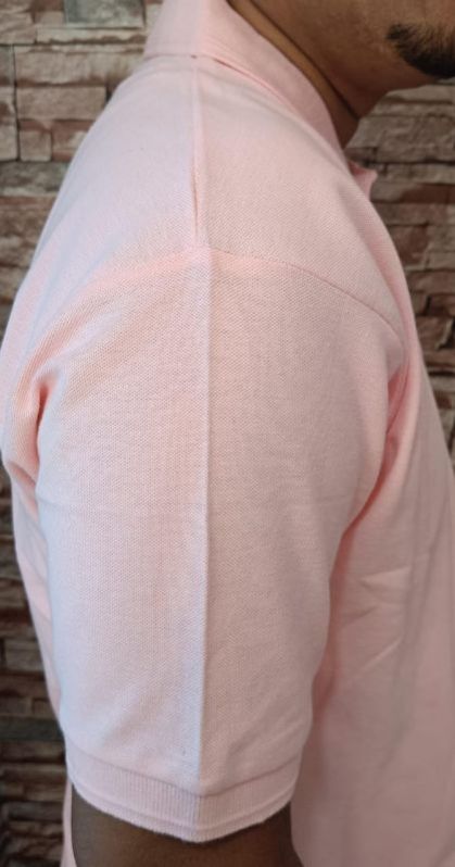 Mens Pink Polo T-shirt