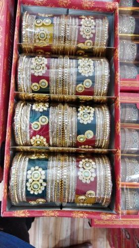 Multicolor Sip Bridal Chuda Set 2.4 Inch