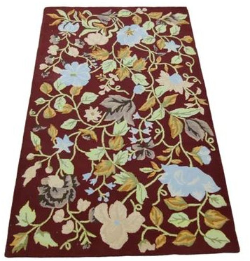 Gooky Goods Printed Floral Hand Tufted Wool Carpet