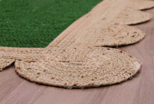 Plain Green Natural Jute Rug