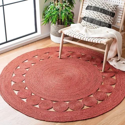 Handmade Round Natural Jute Rug