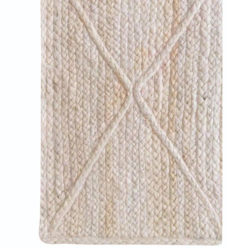 Rectangular Cream Handmade Floor Jute Rug