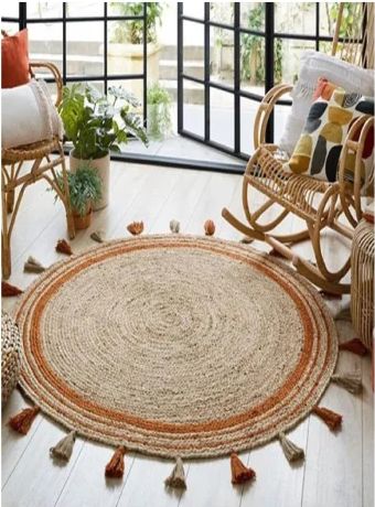 Round Designer Jute Rug