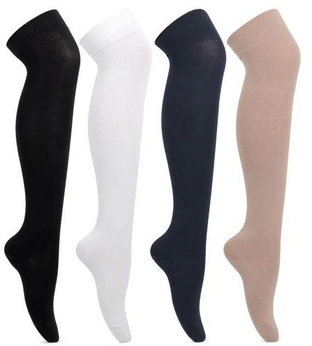 Plain Ladies Cotton Stocking Socks, Color : Multicolor All Sizes