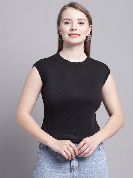 Gracit Cotton Tunic Top, Top Color : Black