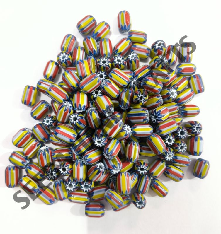 Oval Shaped Chevron Beads