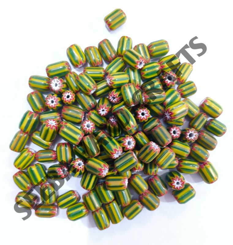 Oval Shaped Chevron Beads