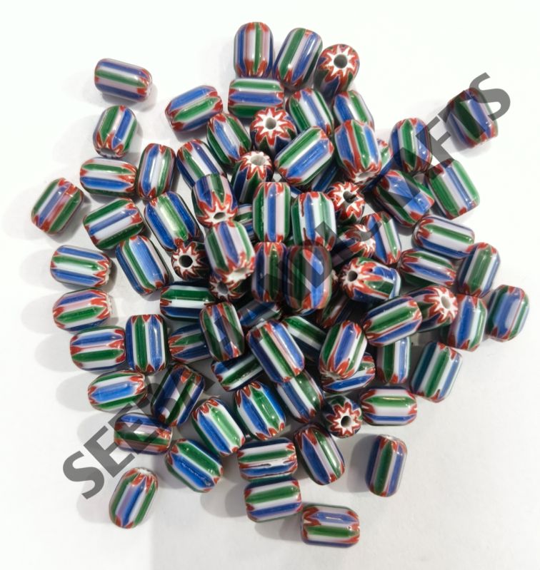 Oval Shaped Chevron Beads