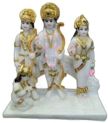 1 Feet Marble RAM Darbar Statue, Color : Multicolors for Temple