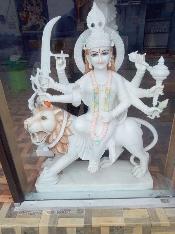 White Marble Durga Maa Statue