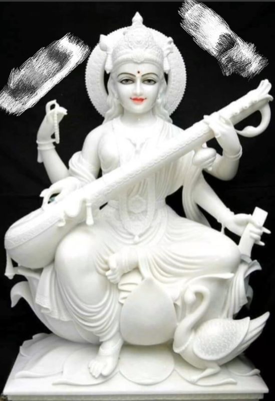 Marble Saraswati Mata Statue