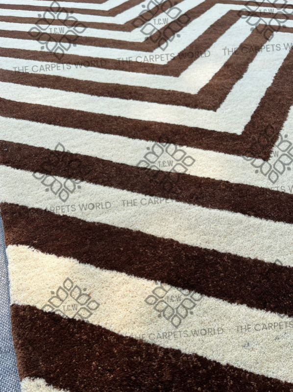 Zigzag Pattern Hand Tufted Carpet