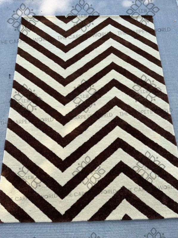 Zigzag Pattern Hand Tufted Carpet