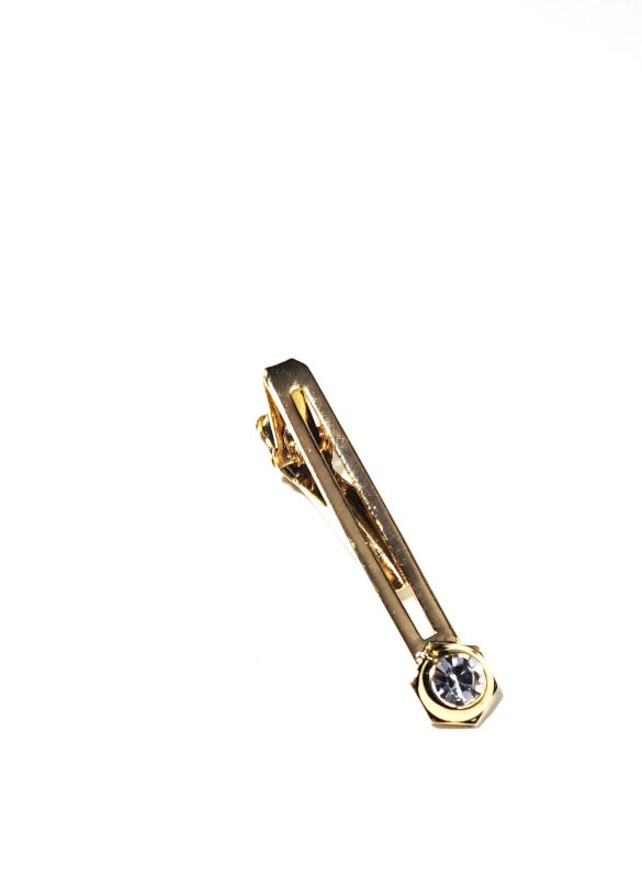 Golden Tie Pin With Diamond Stone