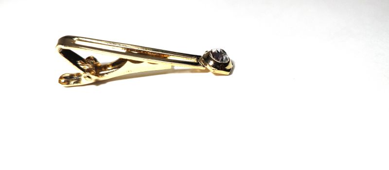 Golden Tie Pin With Diamond Stone