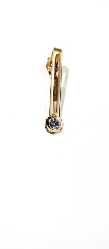 Golden Tie Pin With Diamond Stone