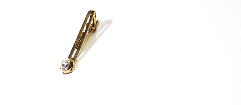 Golden Tie Pin With Diamond Stone