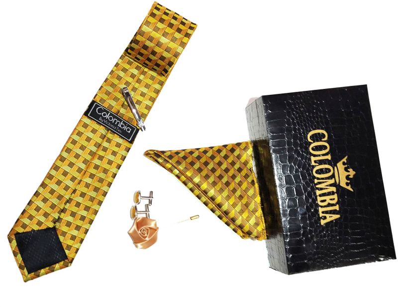 Yellow Check Necktie Set