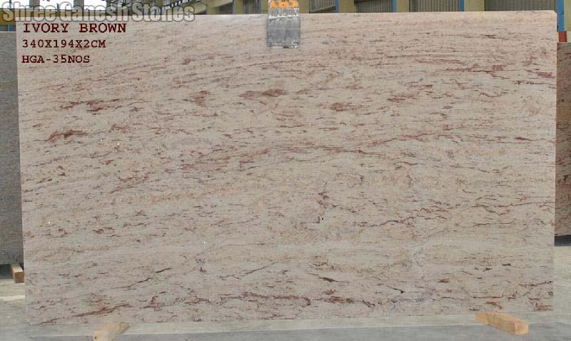 Ivory Brown Granite Slabs