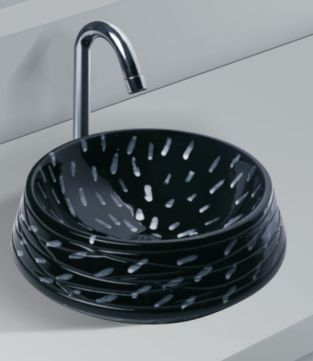 Ceramic Black Table Top Wash Basin Modern for Home, Hotel, Office