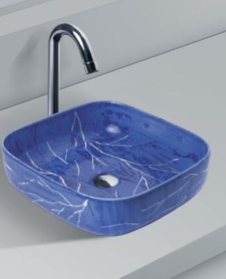 Ceramic Blue Table Top Wash Basin Modern