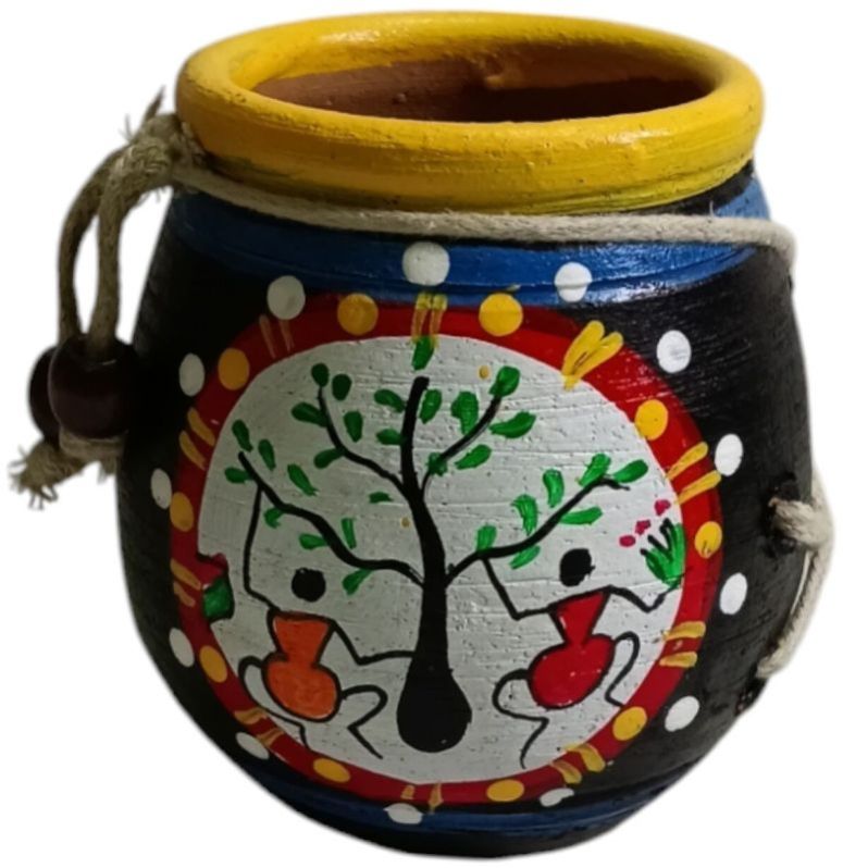 Corporate Gifting Hand Painted Terracotta Pen Pot