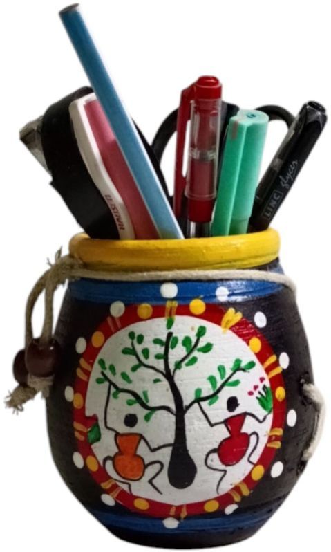 Corporate Gifting Hand Painted Terracotta Pen Pot