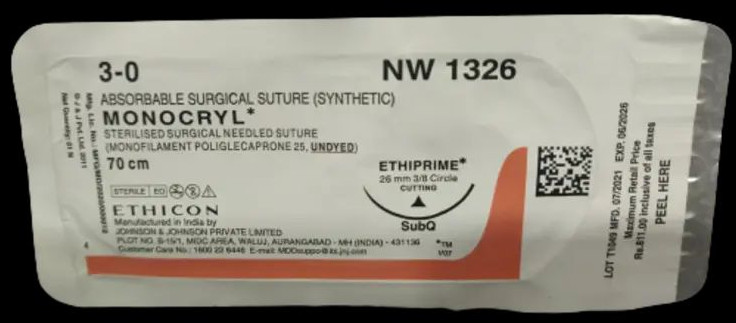 Monocryl 3-0 NW1326 Suture