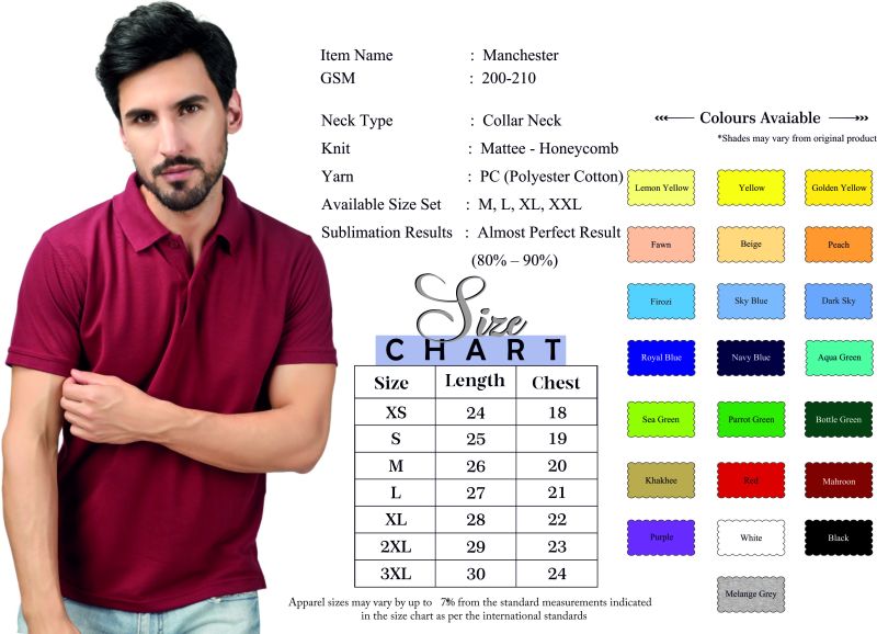 Mens Poly Cotton Polo T-Shirts