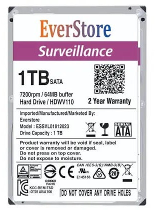 Everstore 1tb Surveillance Hard Disk Drive with 2 Year Warranty