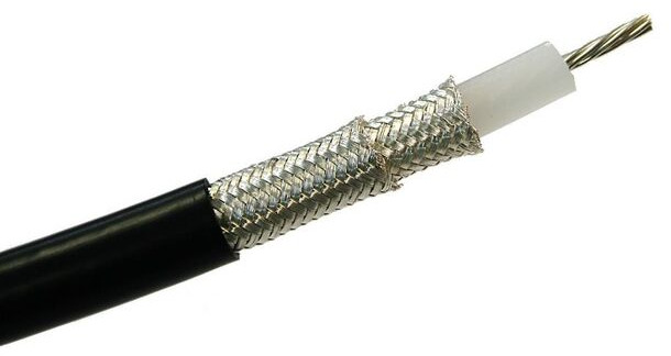 Low Loss Flexible LMR-195 Outdoor Rated Coax Cable Double Shielded With Black Pe Jacket