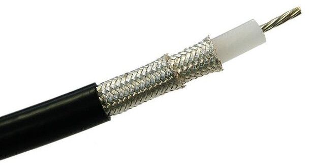 Low Loss Flexible LMR-500 Coax Cable Double Shielded With Black Pe Jacket