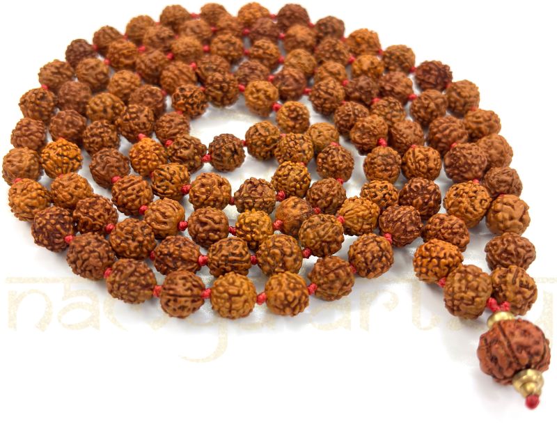 8mm Hand-knotted Mix-Faces Rudraksha Japa Mala