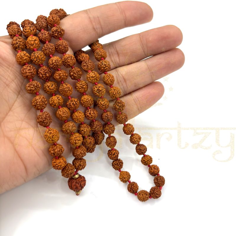 8mm Hand-knotted Mix-Faces Rudraksha Japa Mala