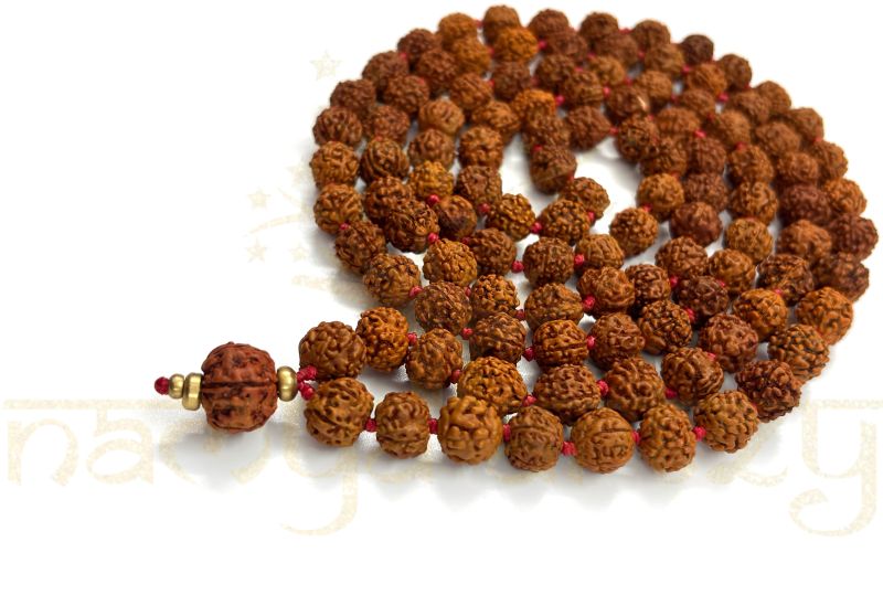 8mm Hand-knotted Mix-Faces Rudraksha Japa Mala