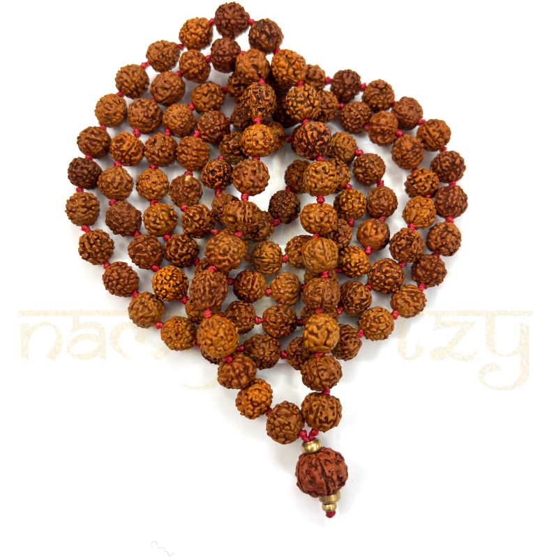 8mm Hand-knotted Mix-Faces Rudraksha Japa Mala