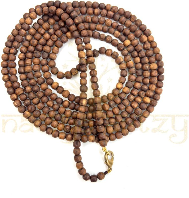 Natural Carved Beads Tulsi Kanthi Mala