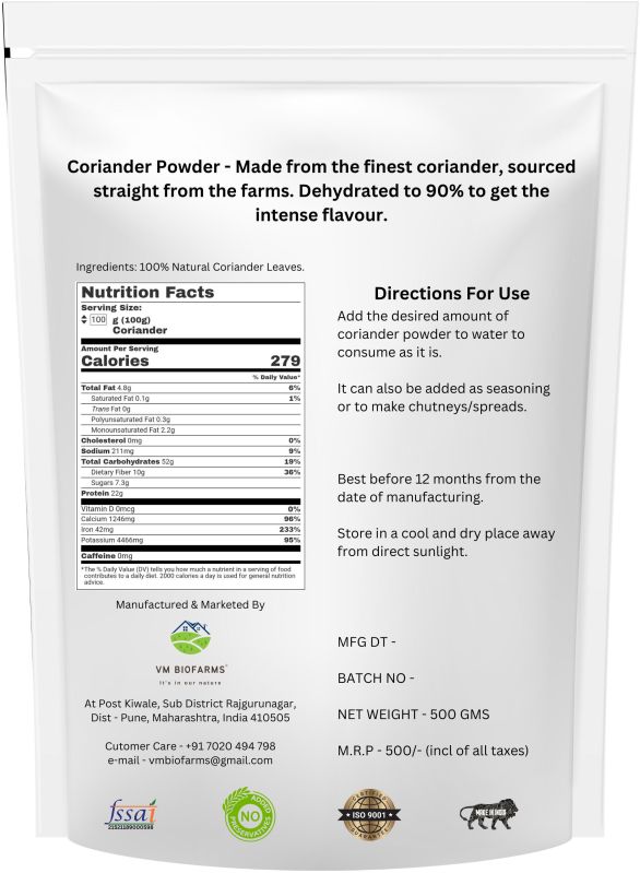 Dehydrated Coriander Powder