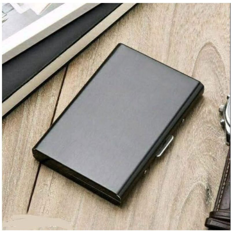 Stainless Steel Black Atm Card Holder