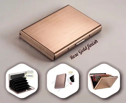 Stainless Steel Rose Gold Atm Card Holder