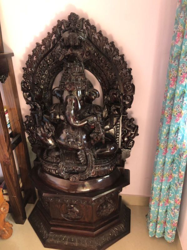 Rosewood Ganesha Statue