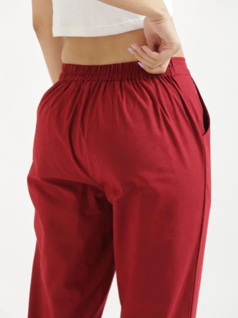 Red Cotton Pants