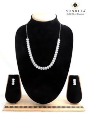 925 Sterling Silver Womens Chain Pendant Set